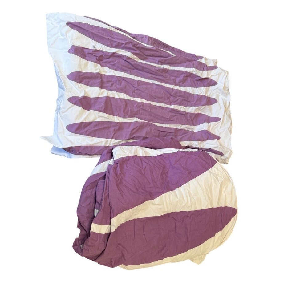 Ikea Papaver Oval Purple White Full/ Queen Duvet Cover Set Geometric 13984 Boho